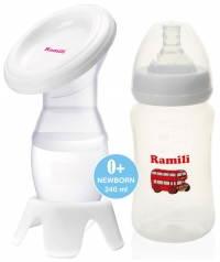 Ручной молокоотсос Ramili MC200 с бутылочкой 240ML (MC200240ML)