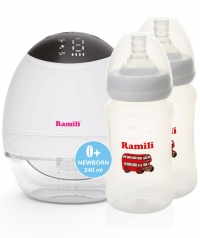 Бионический электрический молокоотсос Ramili SE500 с двумя бутылочками 240ML (SE500240MLX2)